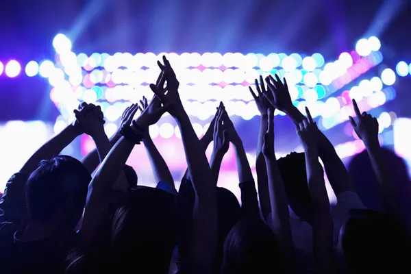 Audiência assistindo a um show de rock — Fotografia de Stock