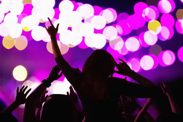 Público viendo un espectáculo de rock — Foto de Stock