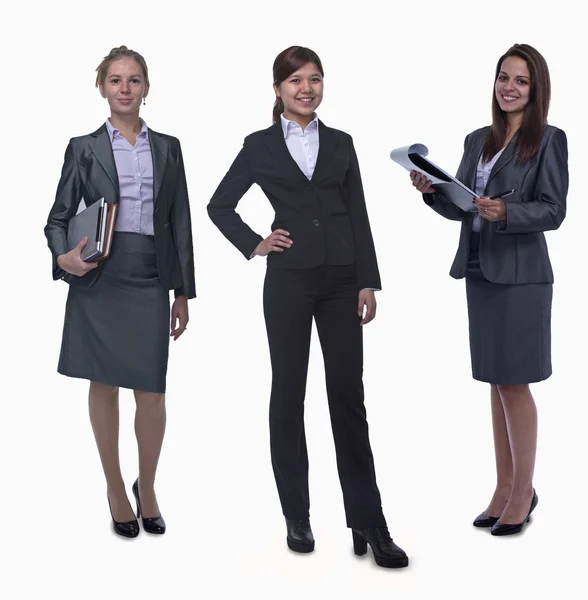 Três jovens mulheres de negócios sorridentes — Fotografia de Stock
