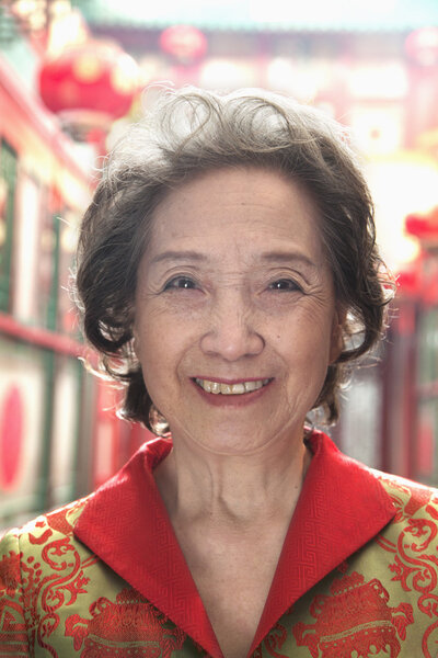 Senior woman in Chinese traditional clothing