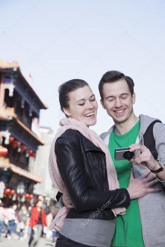 Young couple sightseeing