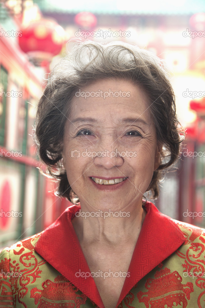 Senior woman in Chinese traditional clothing
