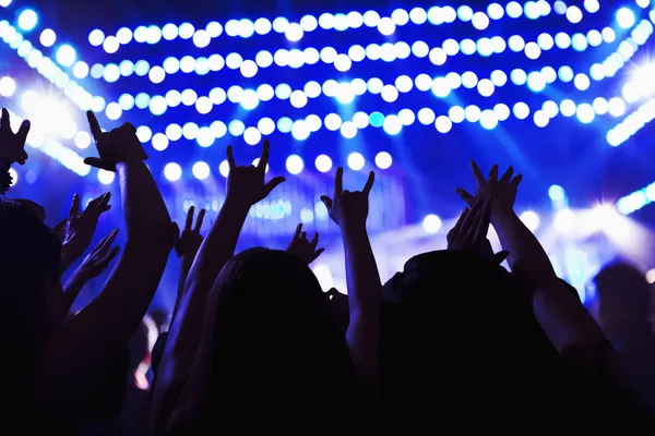 Audiência assistindo a um show de rock — Fotografia de Stock