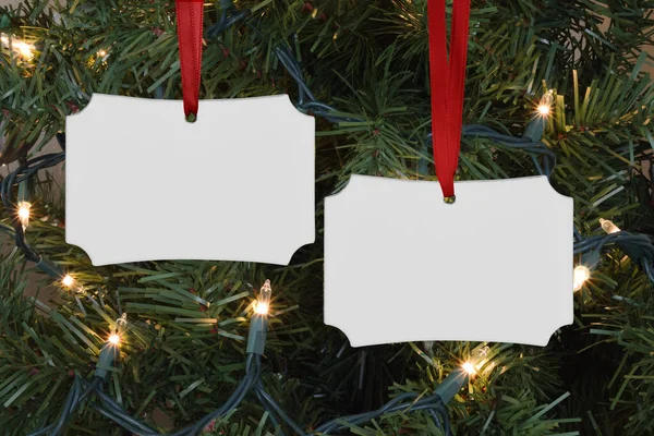Pair Berlin Shaped Christmas Ornaments Styled Beautiful Christmas Tree — Stock Photo, Image