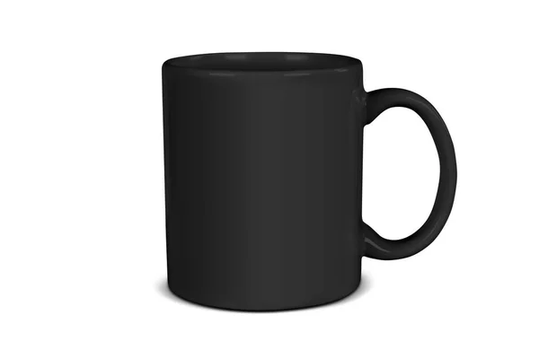 在白色背景上隔离的11盎司黑咖啡杯的闭塞 — 图库照片