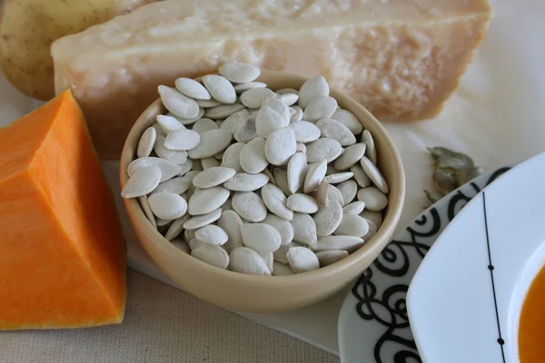 White pumkin seeds — Stock Photo, Image