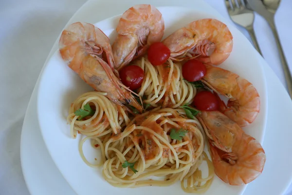 Spaghetti met Noorse kreeften — Stockfoto