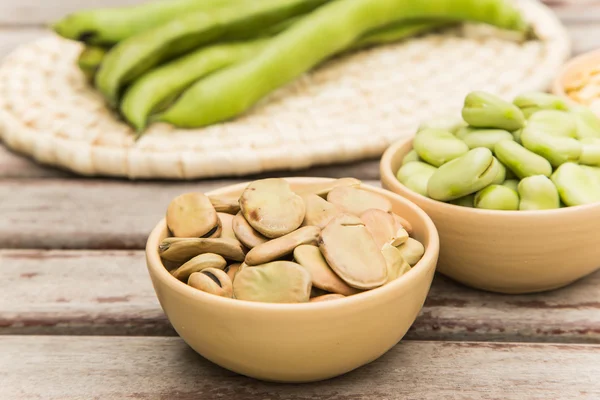 Dried beans in the clay dish — Stock Photo, Image