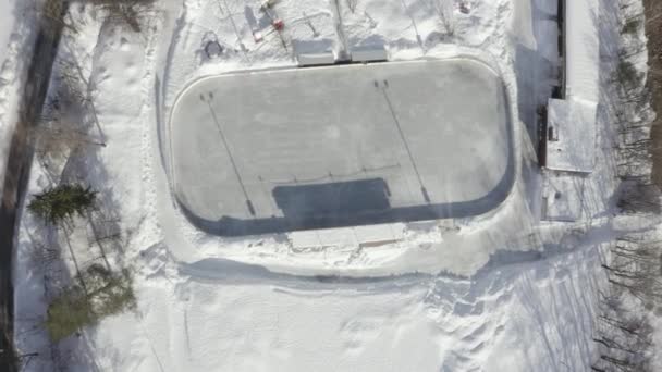 Aerial View Ice Stadium Winter — Stockvideo