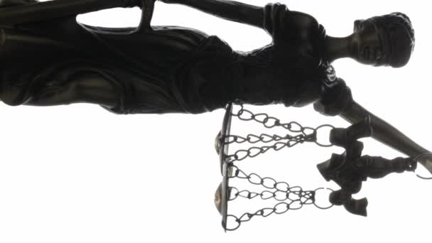 Статуя Фемиды Контр Журе Вертикальное Видео — стоковое видео