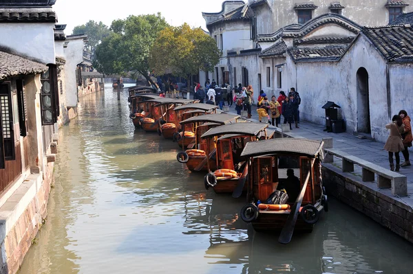 Bella città d'acqua cinese, Wuzhen Suzhou Jiangsu Cina Immagine Stock