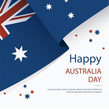 düz australia günü illüstrasyonu