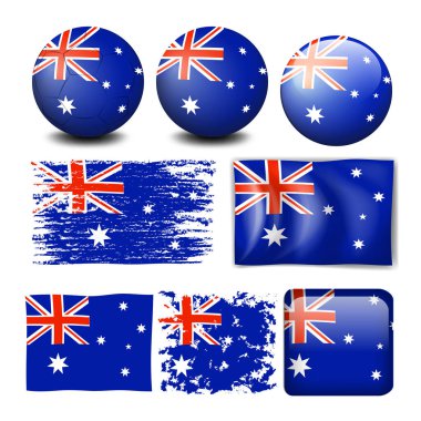 düz australia günü illüstrasyonu