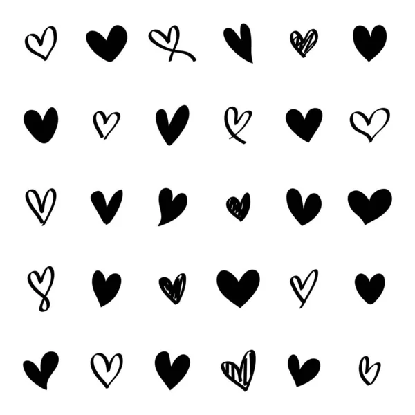 Collection Illustrated Heart Vector — 图库矢量图片