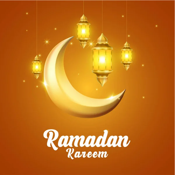 Płaski Szablon Powitania Ramadan — Wektor stockowy