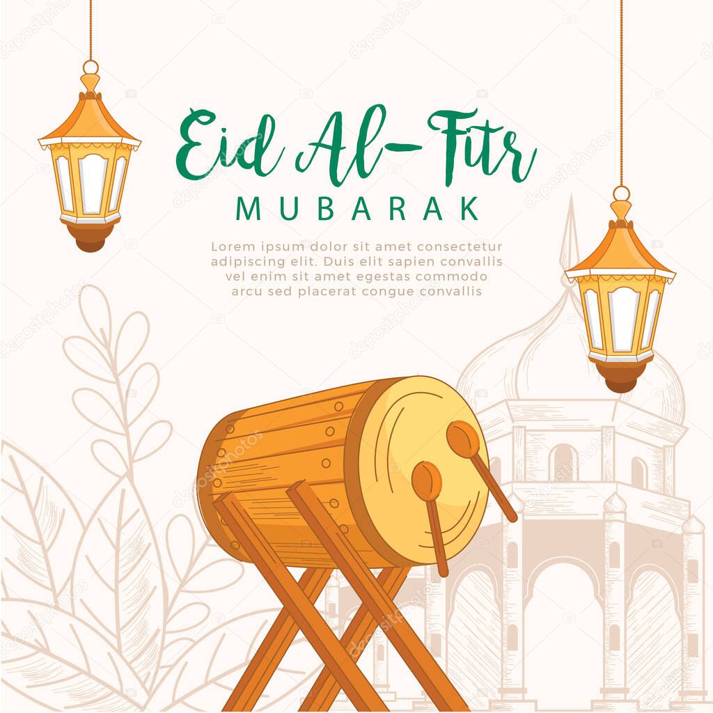 eid mubarak celebratory illustration
