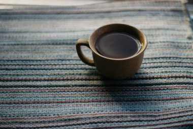 mug of coffee, tea on the background
