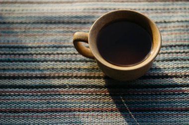 mug of coffee, tea on the background