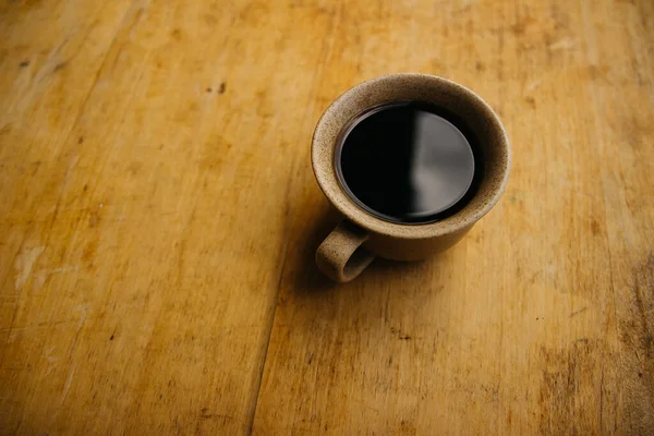 Чашку Кофе Утренней Чашке Кофе Старой Скатерти — стоковое фото