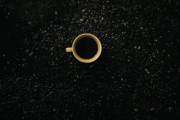 Cup Coffee Morning Espresso Coffee Coffee Porridge Dark Background — Stock Photo, Image