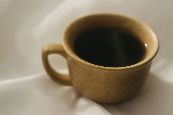 Cup Coffee Morning Espresso Coffee Coffee Porridge White Backgrounda Cup — Stock Photo, Image