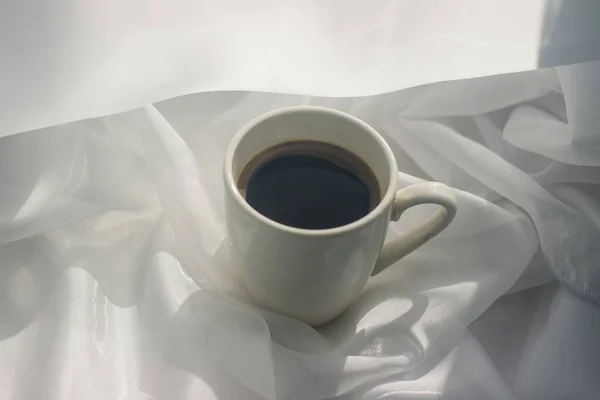 Cup Coffee Morning Espresso Coffee Coffee Porridge White Background Cup — Stock Photo, Image