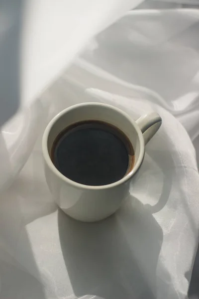 Filiżankę Kawy Rano Kawa Espresso Kawa Owsianka Białym Tle Filiżanka — Zdjęcie stockowe
