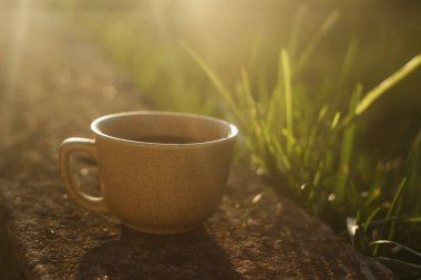 Sabahları bir fincan kahve. Espresso kahvesi