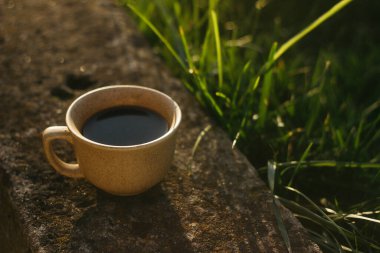 Sabahları bir fincan kahve. Espresso kahvesi