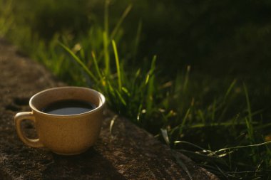 Sabahları bir fincan kahve. Espresso kahvesi