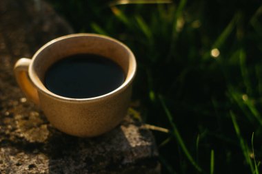 Sabahları bir fincan kahve. Espresso kahvesi