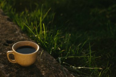 Sabahları bir fincan kahve. Espresso kahvesi