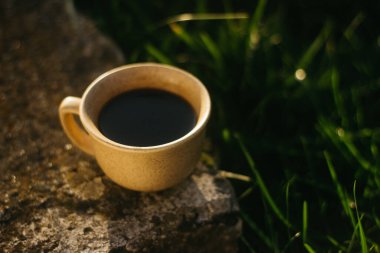 Sabahları bir fincan kahve. Espresso kahvesi