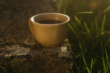 Sabahları bir fincan kahve. Espresso kahvesi