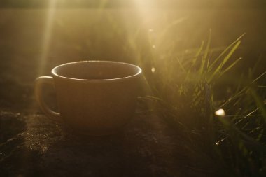 Sabahları bir fincan kahve. Espresso kahvesi