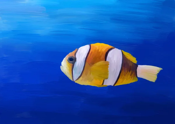 Клонова Риба Під Водою Цифровий Живопис Маслом — стокове фото