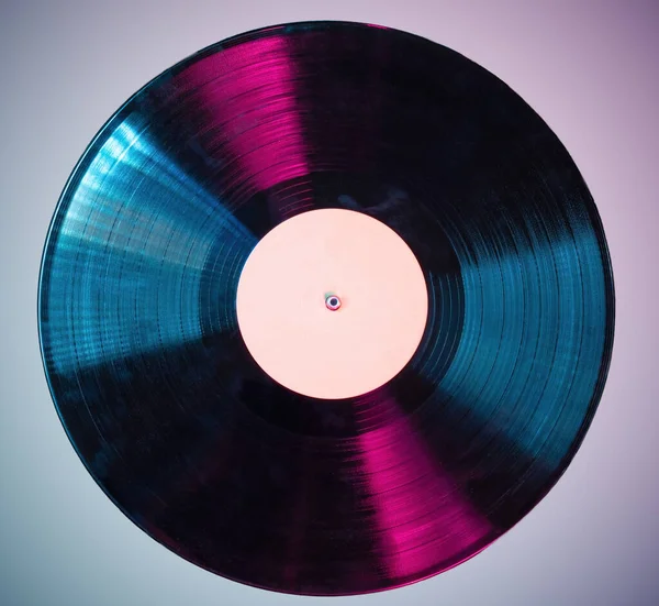 Disque Vinyle Vintage Lumière Rouge Bleue — Photo