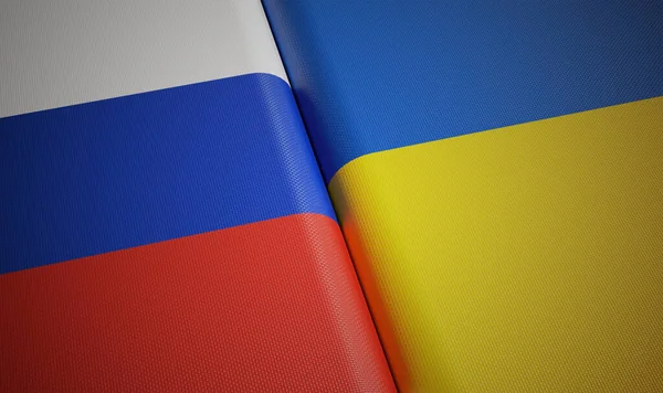 Прапори України Росії Візуалізований — стокове фото