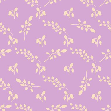 Yaprakların kusursuz soyutlanması, çan çiçekleri, yazdırmak için parlak pembe arkaplanda dallar.