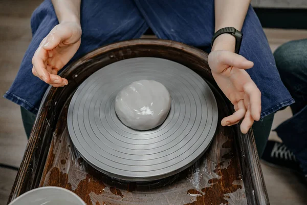 Clay Potter Wheel — стоковое фото