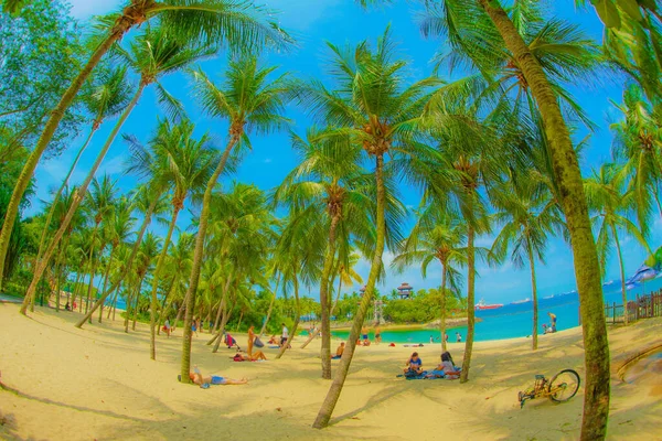 Sentosa Island Beach Ubicación Del Disparo Singapur — Foto de Stock