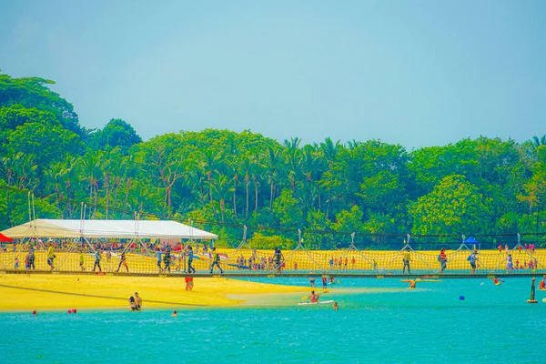 Praia Ilha Sentosa Localização Tiroteio Singapura — Fotografia de Stock
