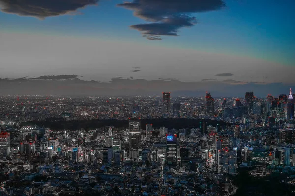 Vista Noturna Centro Tóquio Tóquio Localização Tiroteio Tóquio Área Metropolitana — Fotografia de Stock