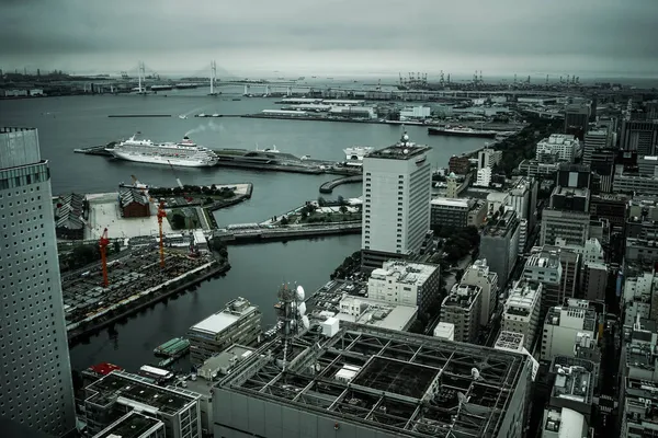 Vista Dalla Torre Yokohama Kitakagaku Monocromatico Ubicazione Delle Riprese Prefettura — Foto Stock