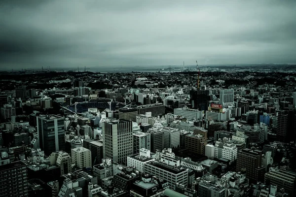Вид Башни Yokohama Kitakagaku Монохром Место Стрельбы Префектура Йокогама Город — стоковое фото