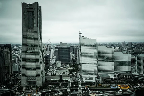Kule Yokohama Kitakagaku Dan Monochrome Görüntüler Çekim Yeri Yokohama Şehir — Stok fotoğraf