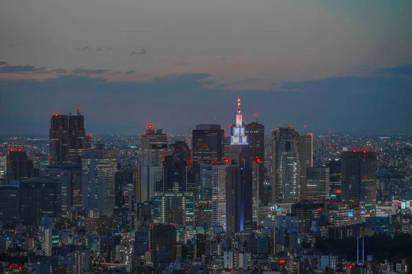 Vista Noturna Centro Tóquio Tóquio Localização Tiroteio Tóquio Área Metropolitana — Fotografia de Stock