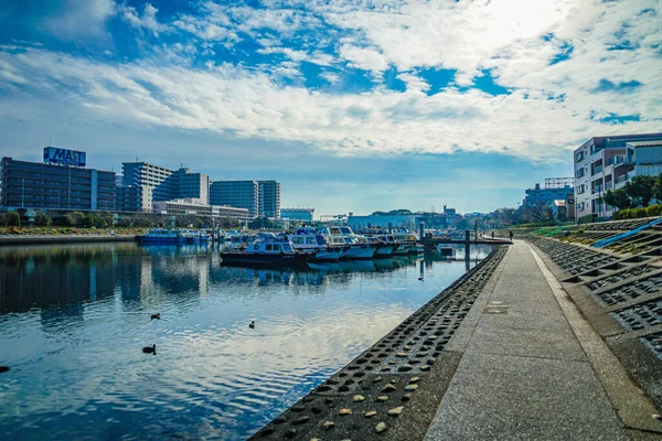 Canal Katsushima Quartier Shinagawa Lieu Tournage Tokyo Région Métropolitaine — Photo