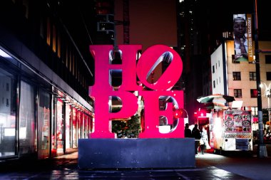 New Yorkman Hattan 'ın gece manzarası. Çekim yeri: New York, Manhattan