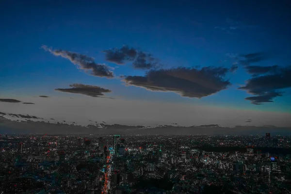 东京市中心的夜景 射击地点 东京大都市地区 — 图库照片